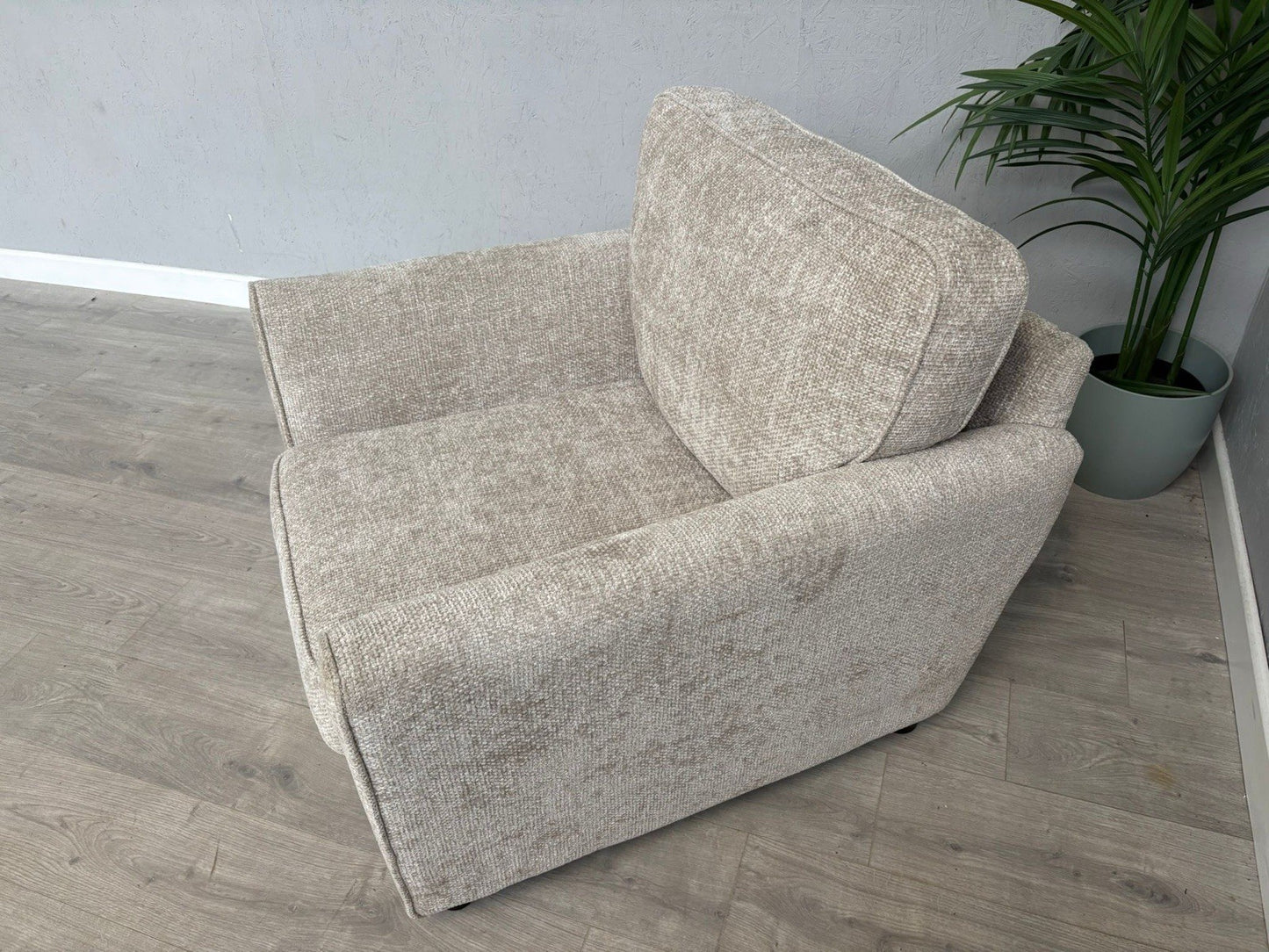 Furniture Village TABITHA Fabric Chair Armchair, Stone - RRP £995