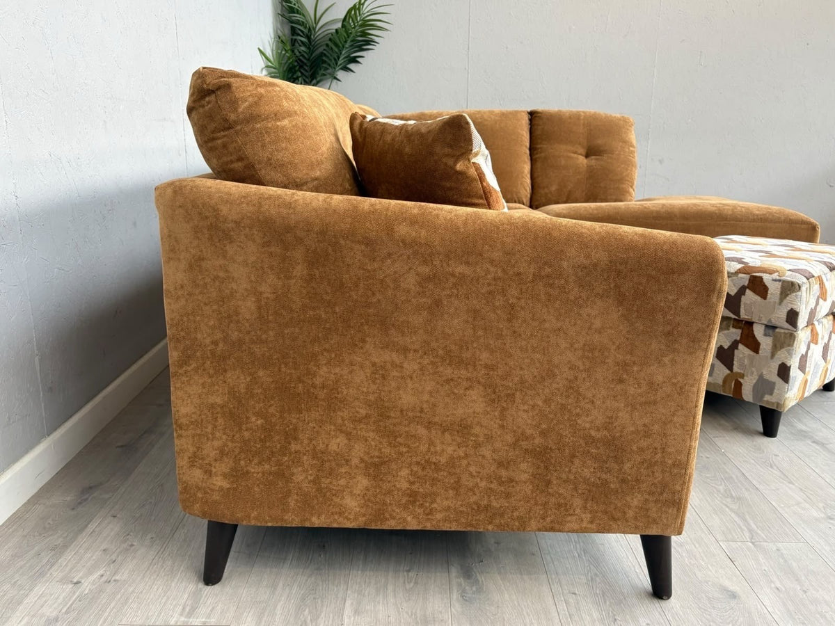 Sofology HALSTON Style Fabric RHF Chaise Corner Sofa + Foostool - RRP £2,898