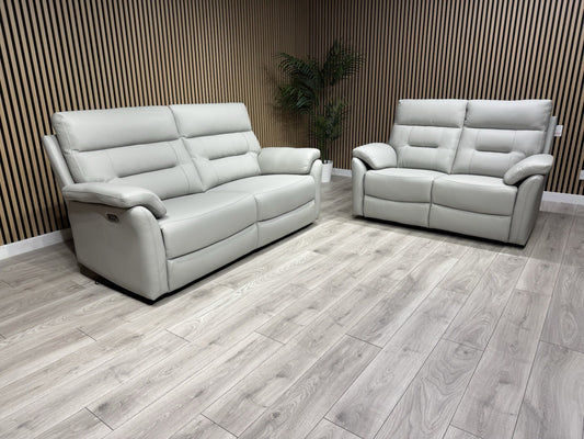 TREND Leather 3 + 2 Seater Power Sofa Set - RRP £4595