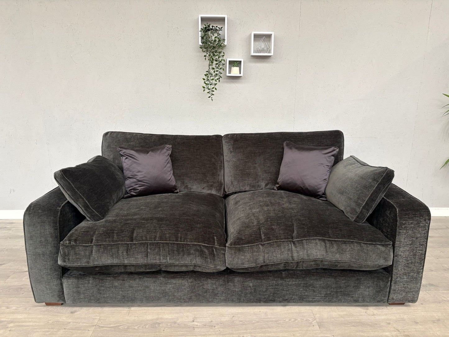 Sofology - CAVALLI Fabric Large 3 Seater Sofa, Chenille Slate - RRP £3,599