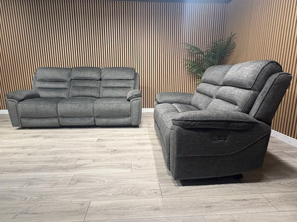 DFS New Lawson Power Recliner 3+2 Seater Sofa Set + Fold Down Table - RRP £2498