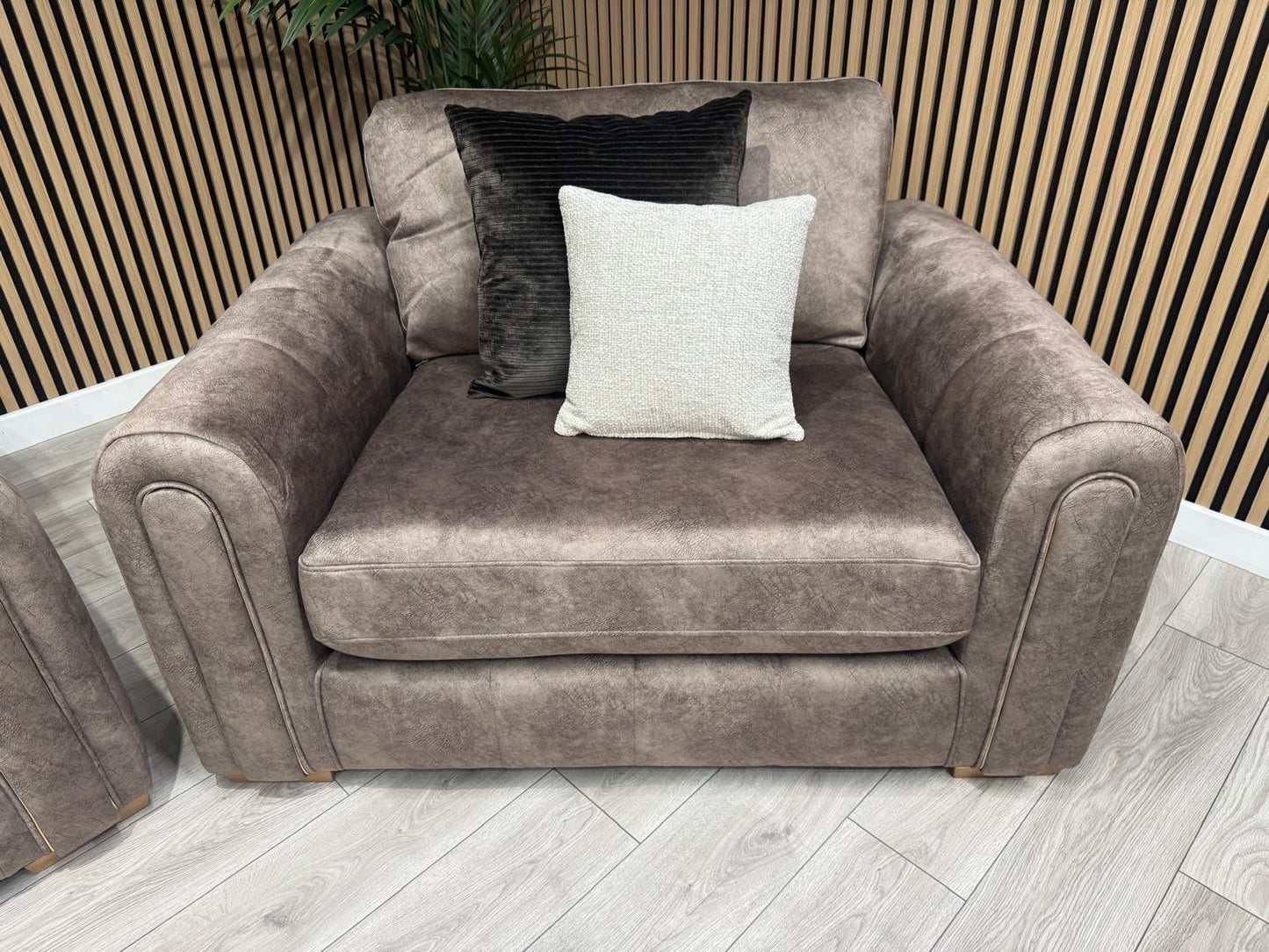 DEVINE Glamour Large Fabric 4 Seater Sofa + Love Chair Armchair - RRP £2,398