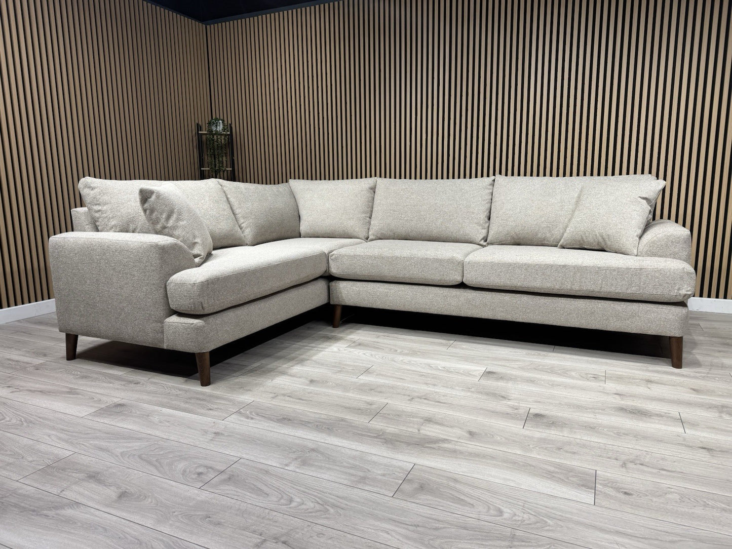 NEXT - Parker Fabric LHF Corner Sofa, Tweedy Chenille Mid Natural - RRP £2,275