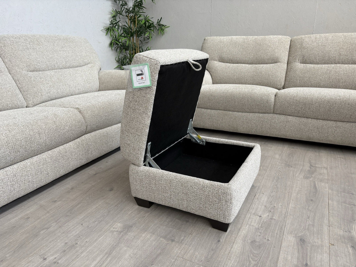 Furniture Village HETTY Fabric 2 x 3 Seater Sofa Set + Footstool- RRP £2,385