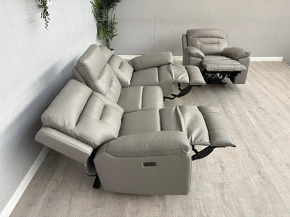 DFS Braylan Leather 3 Seater + Armchair, Power Recliner Sofa Set - RRP £2,248