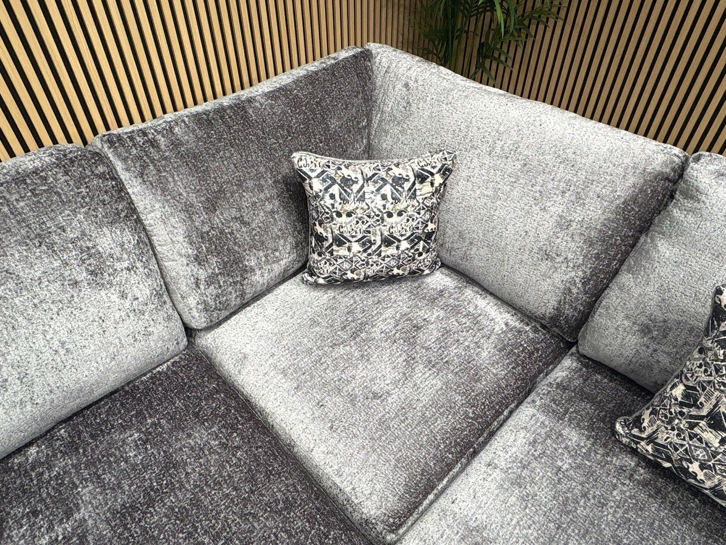 Deluxe Fabric Open End Chaise Corner Sofa + Footstool - RRP £2799