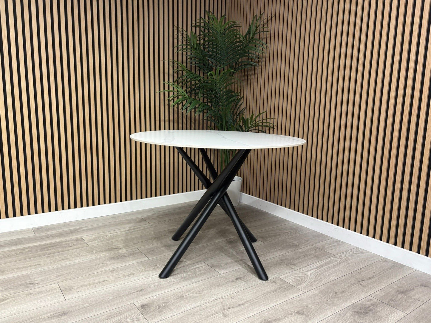 NEXT Sample - Vista Marble Effect Circular Dining Table - RRP £899