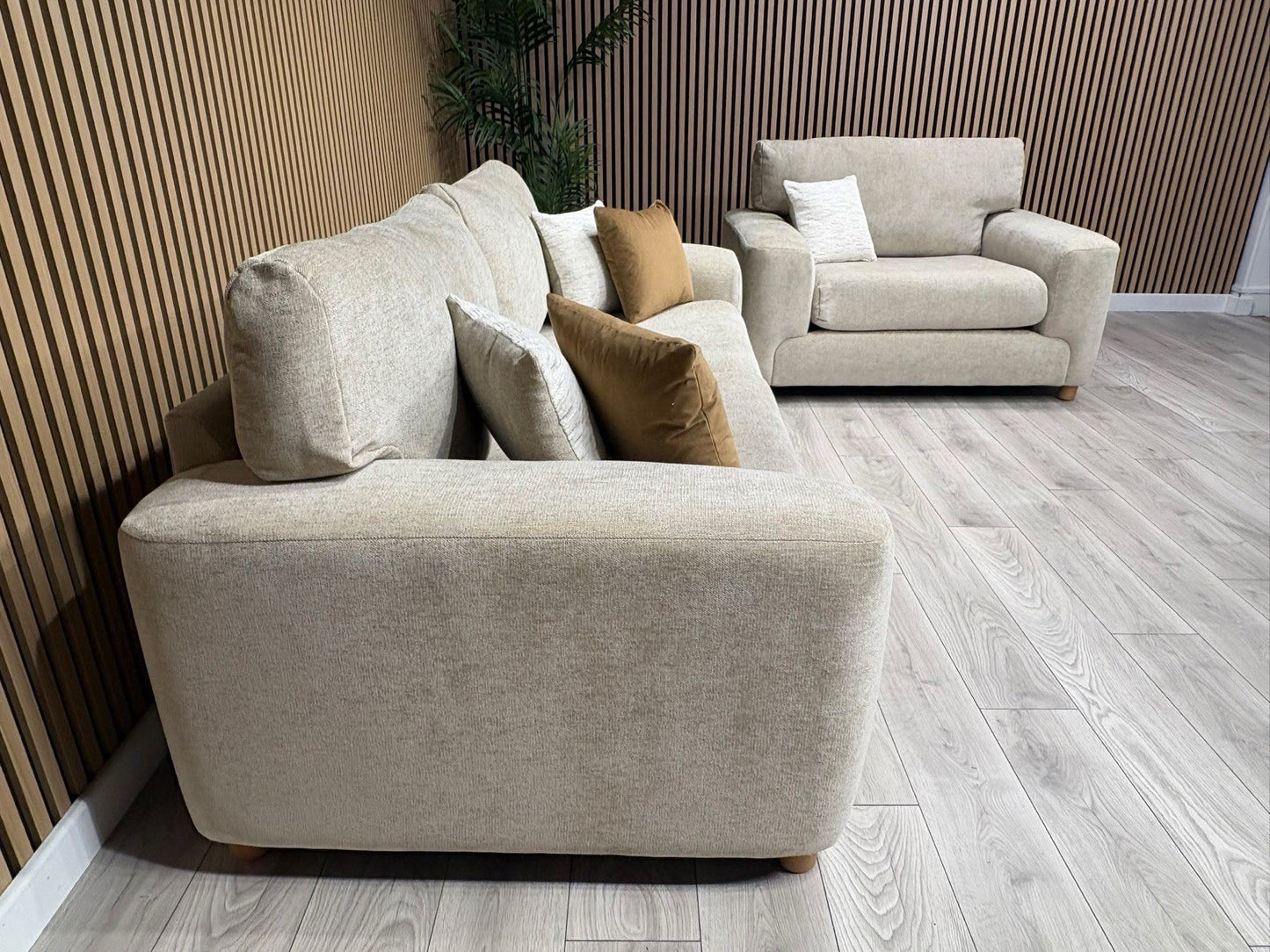 DFS Sample Enzo Fabric 3 Seater Sofa + Love Chair Set RRP £2599