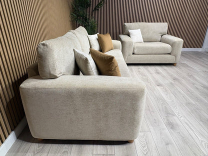 DFS Sample Enzo Fabric 3 Seater Sofa + Love Chair Set RRP £2599