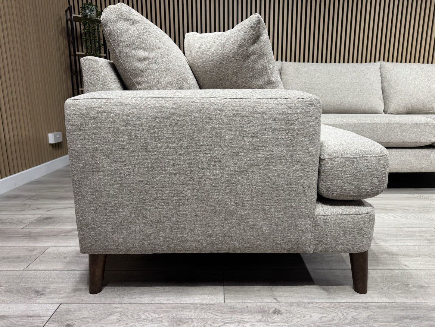 NEXT - Parker Fabric LHF Corner Sofa, Tweedy Chenille Mid Natural - RRP £2,275