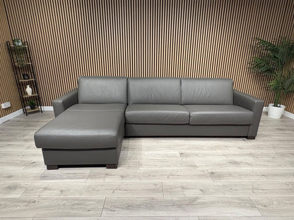 F.V Nicoletti Alcova 3 Seater Leather Sofa Bed with Storage Chaise RRP £4495