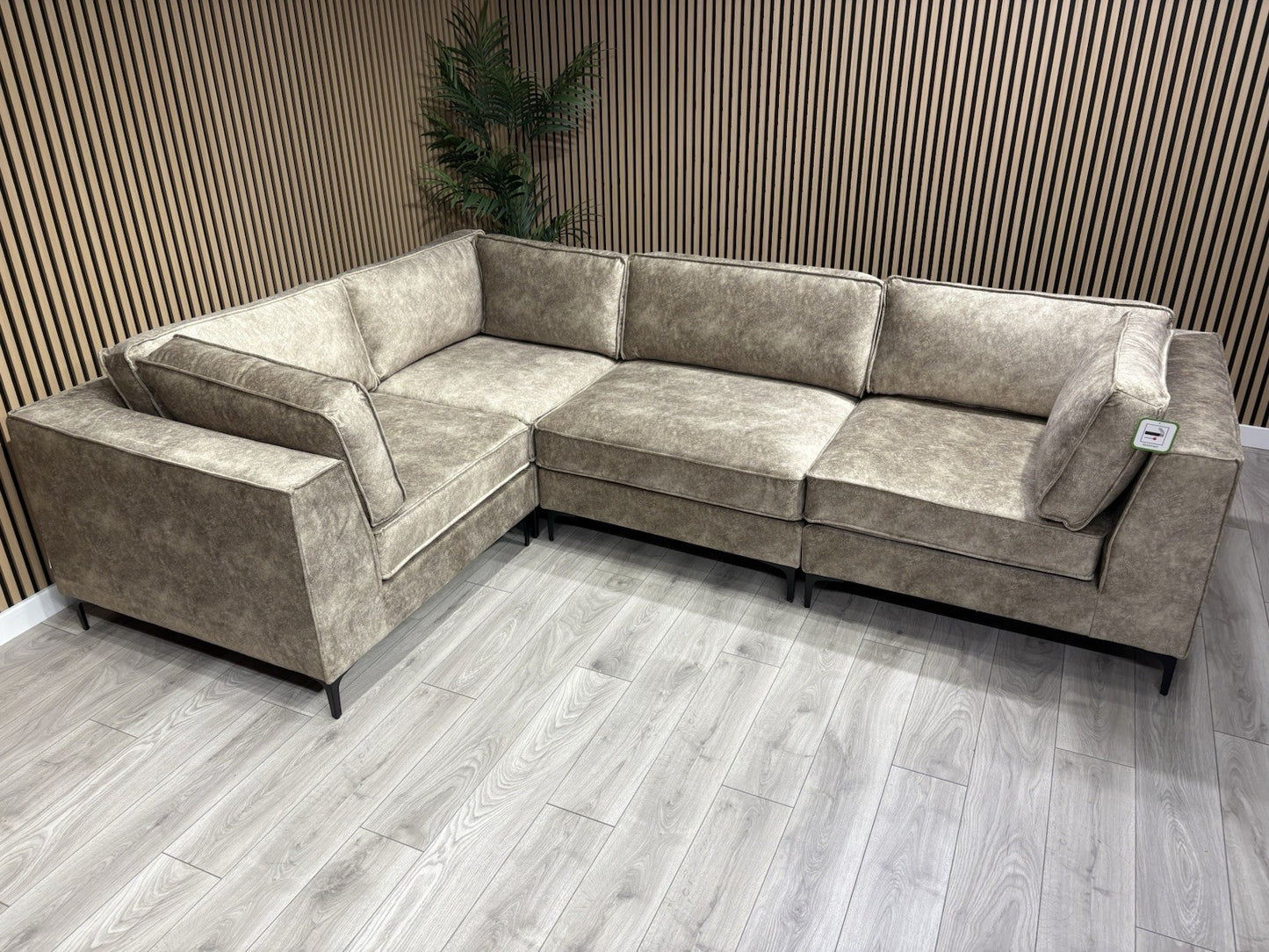 ELIJAH Modular Premium Fabric Corner Sofa, Mink - RRP £3,799