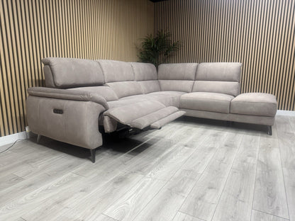 Furniture Village MOET Style Fabric RHF Chaise Power Recliner Corner Sofa
