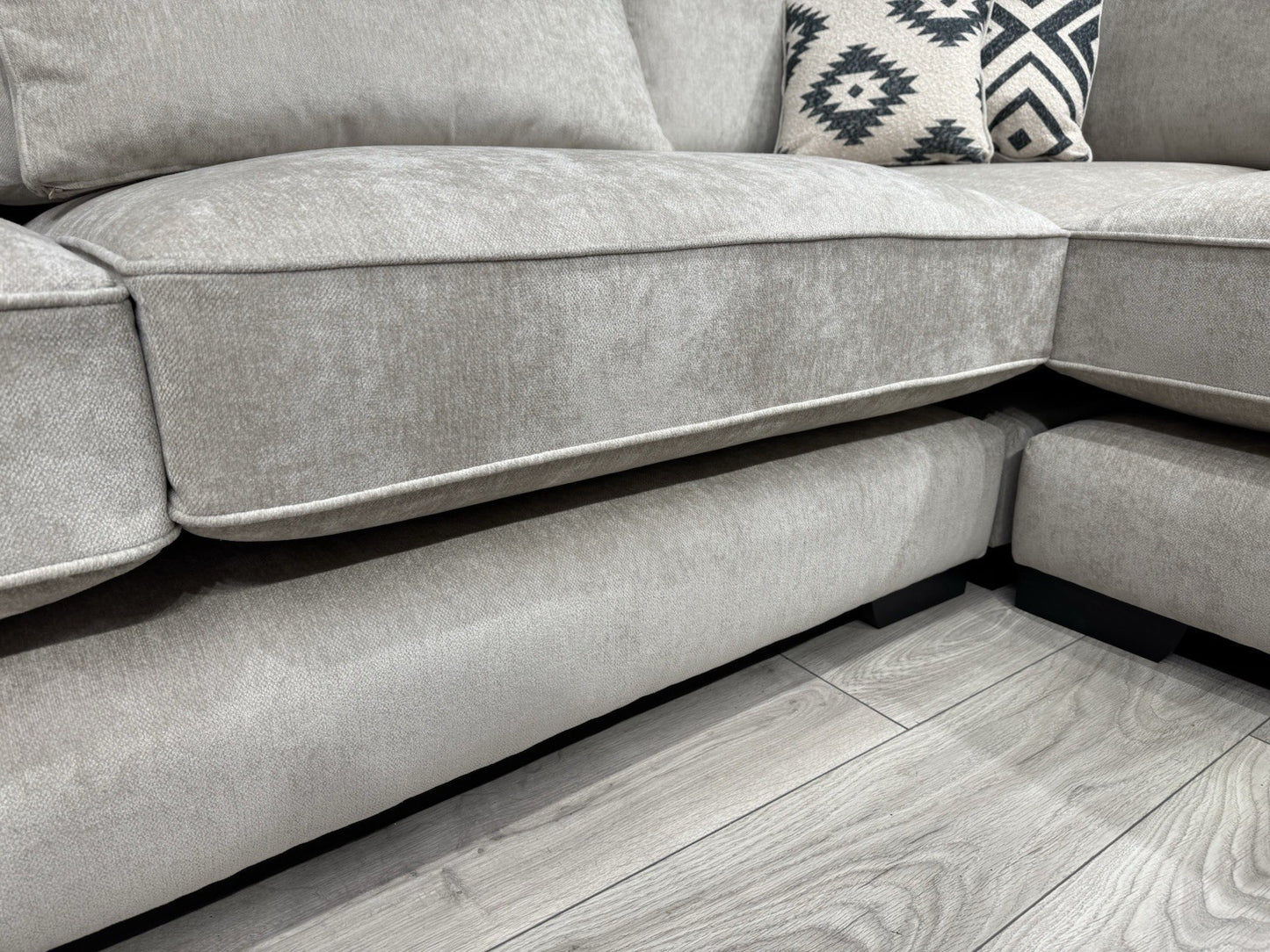 Sofology CAVALLI Style Fabric Open Chaise Corner Sofa + Footstool RRP £5398 Made To Order