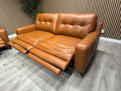 ScS Poltronesofa RUFFIO Leather 2 x 3 Seater Power Recliner Sofa Set - RRP £4498