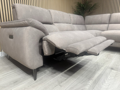 Furniture Village MOET Style Fabric RHF Chaise Power Recliner Corner Sofa