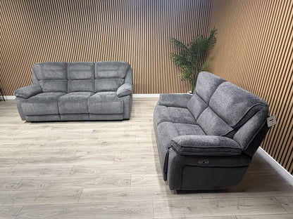 ORLANDO Fabric 3 Seater + 2 Seater Power Recliner Sofa Set - RRP £3398