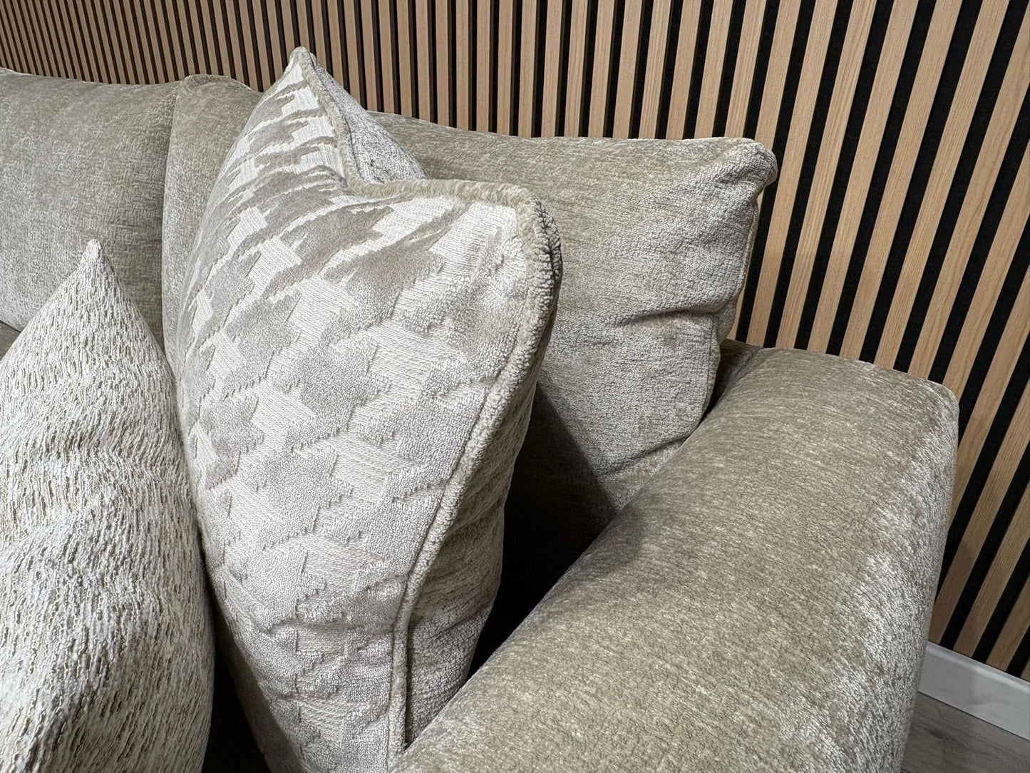 Ashley Manor ADISA Fabric LHF Corner Sofa Set, Pebble - RRP £2,999