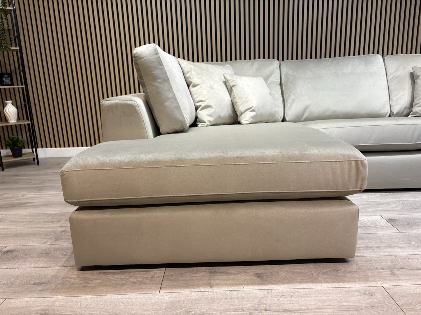 NEXT - STRATUS Fabric LHF Corner Chaise Sofa + Footstool - RRP £2,698