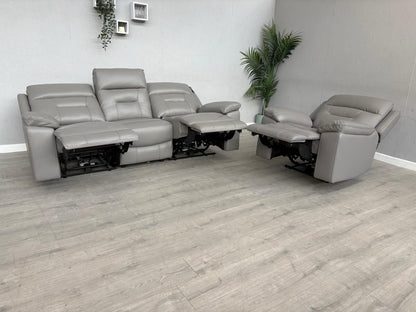 DFS Braylan Leather 3 Seater + Armchair, Power Recliner Sofa Set - RRP £2,248