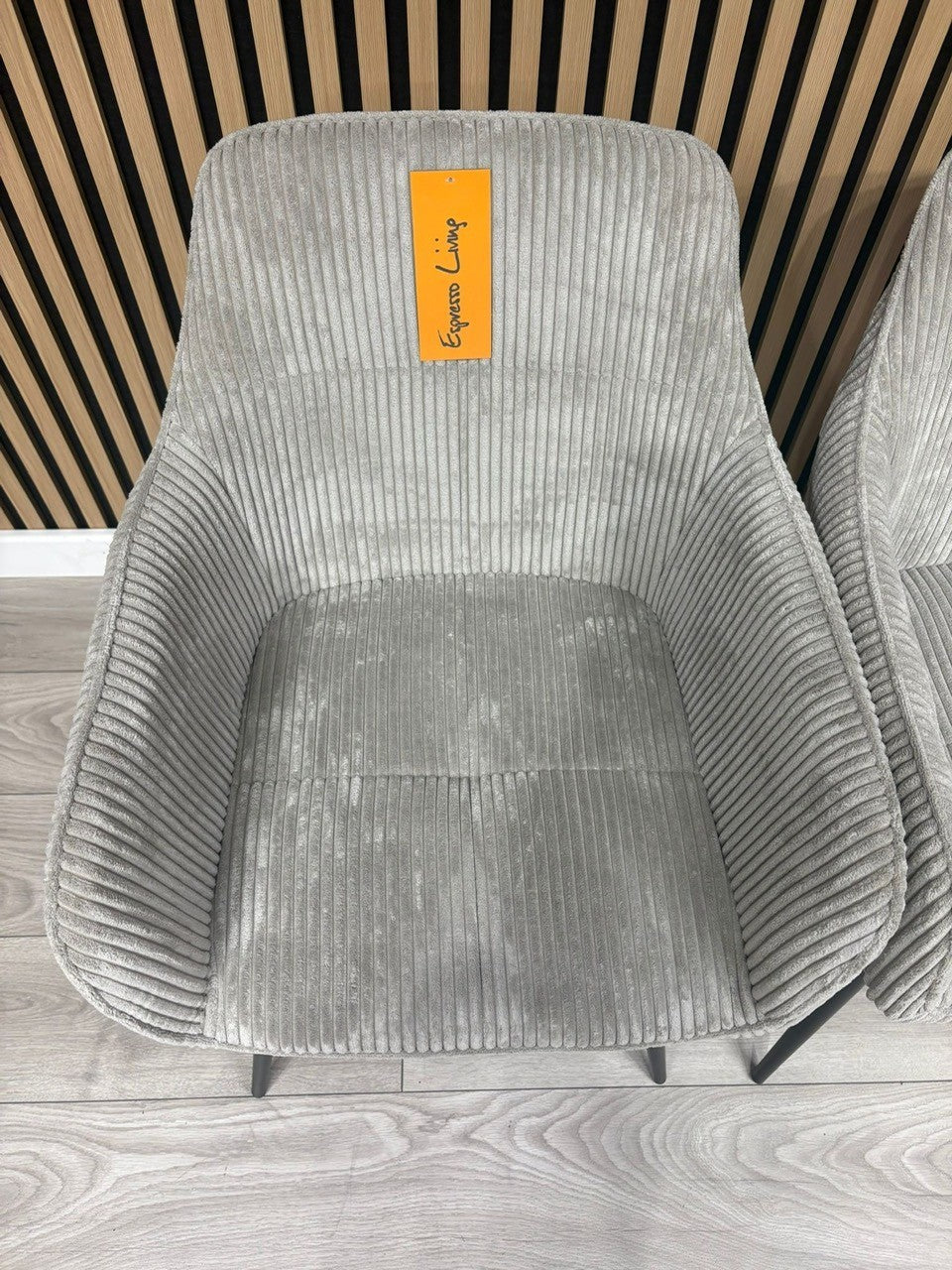 NEXT Sample - Light Grey Corduroy Dining Chairs