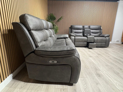 DFS Vinson Fabric 3+2 Seater Power Recliner Sofa Set + Console  - RRP £3899