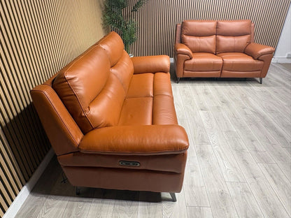 Furniture Village PANACHE Style Leather 3 + 2 Seater Power Recliner Sofa Set