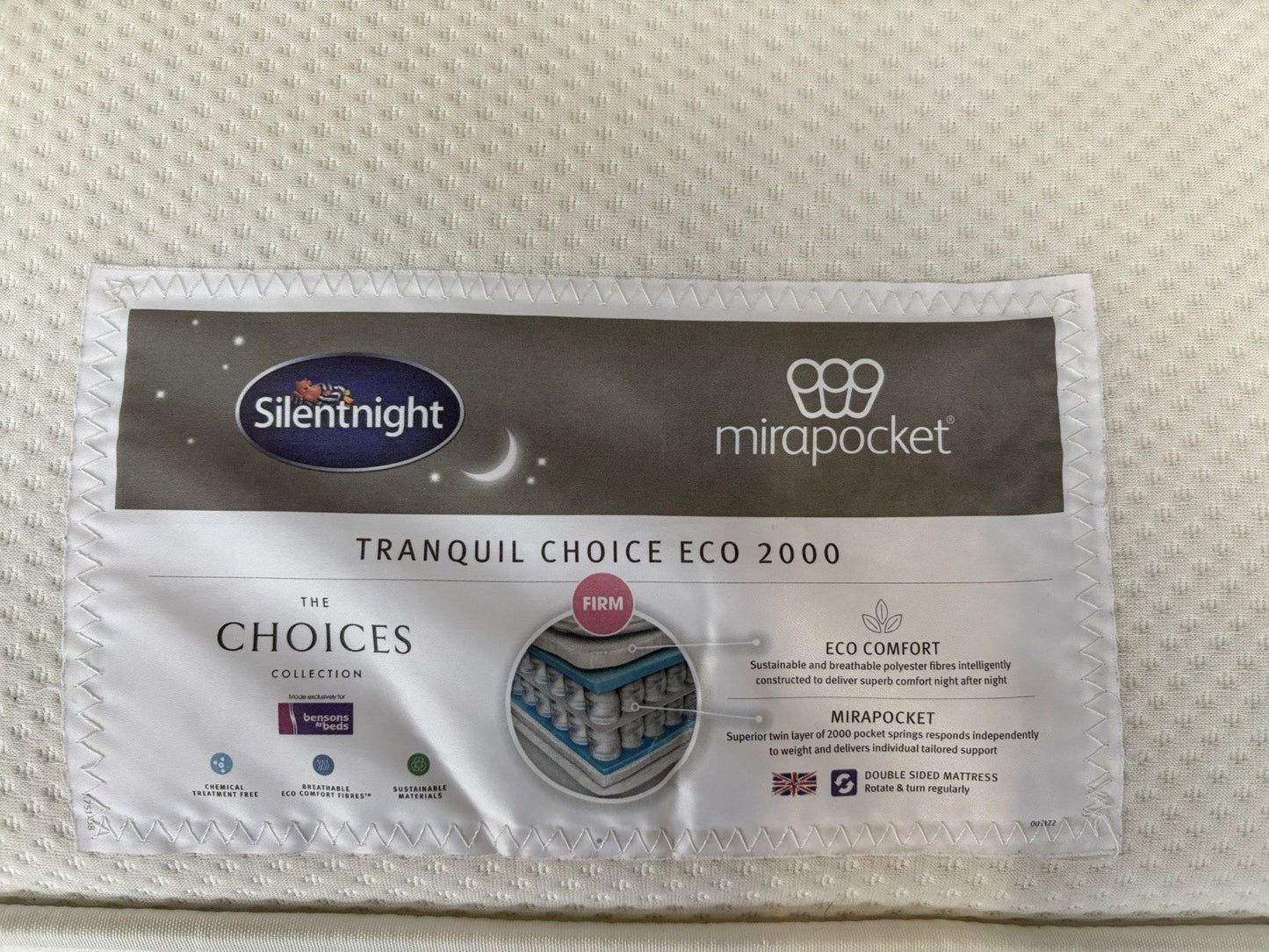 Silentnight Tranquil Choice Eco 2000 Pocket 5ft Kingsize Mattress - RRP £1199