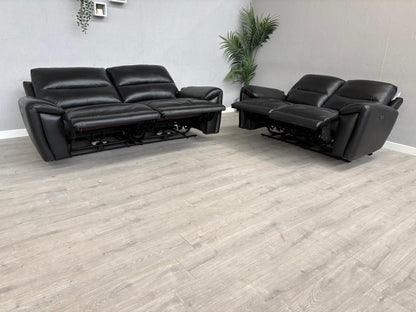 DFS Kaden Leather 3 Seater + 2 Seater Power Recliner Sofa Set - RRP £1,878