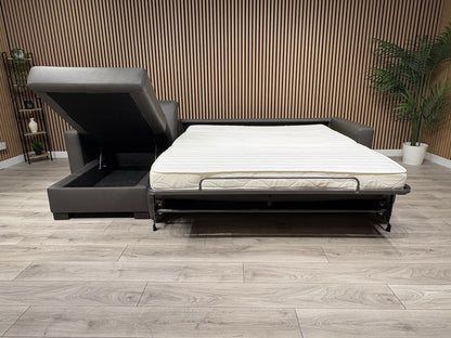 F.V Nicoletti Alcova 3 Seater Leather Sofa Bed with Storage Chaise RRP £4495