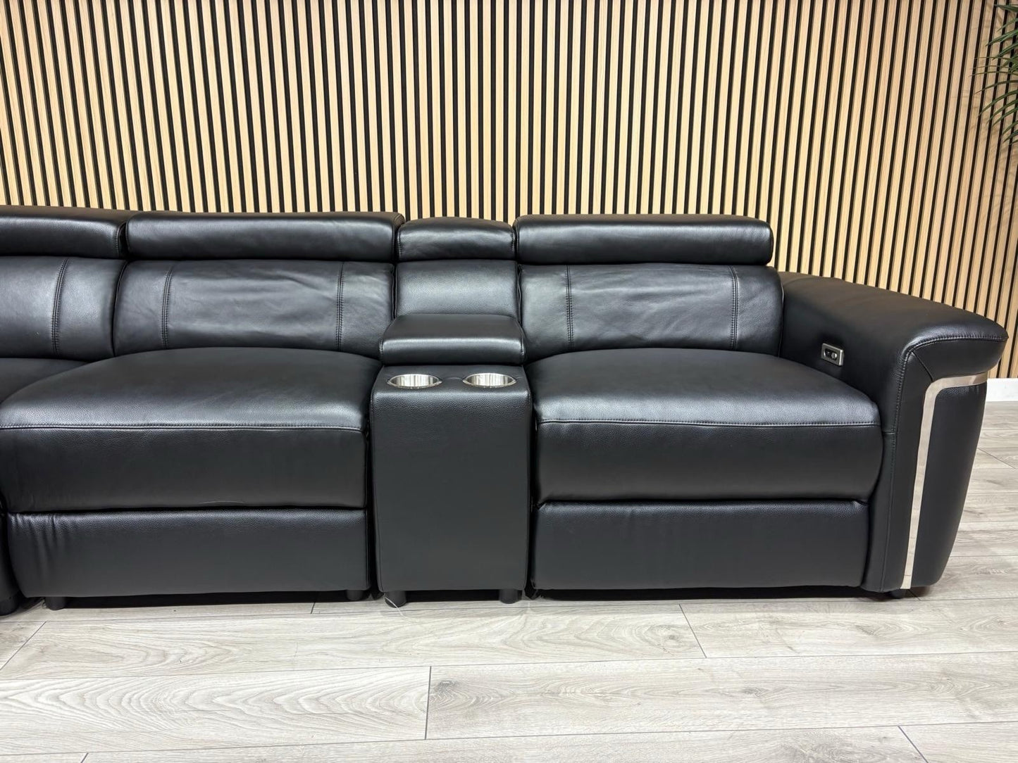VENICE Leather 2 Corner 2 Power Recliner Sofa + Console - RRP £5,599