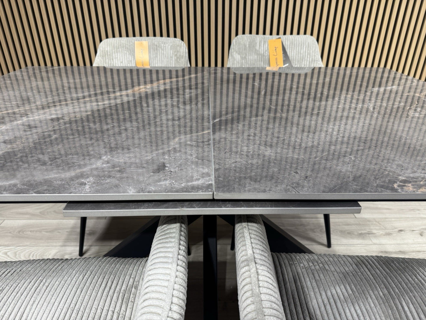NEXT Sample - CRETE Marble Effect Extending Dining Table + 4 x Chairs. RRP £1899