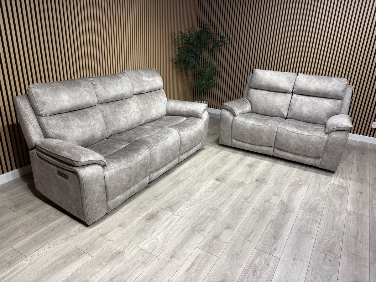 Furniture Village Fabric Power Recliner 3 Seater + 2 Seater Sofa Set - RRP £2590