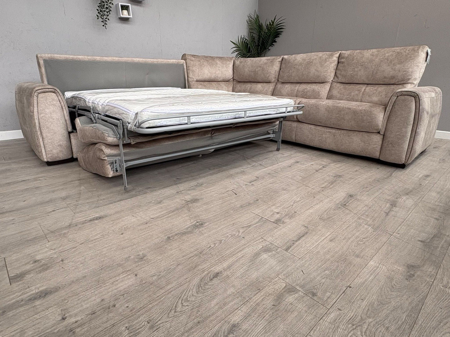 Furniture Village FLEX Fabric Large LHF Corner Sofa Bed, Storage Arms, RRP £2945
