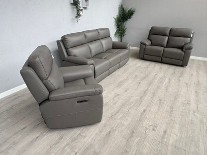 Furniture Village RAVEN Leather 3 + 2 Seater + Armchair Power Recliner Sofa Set