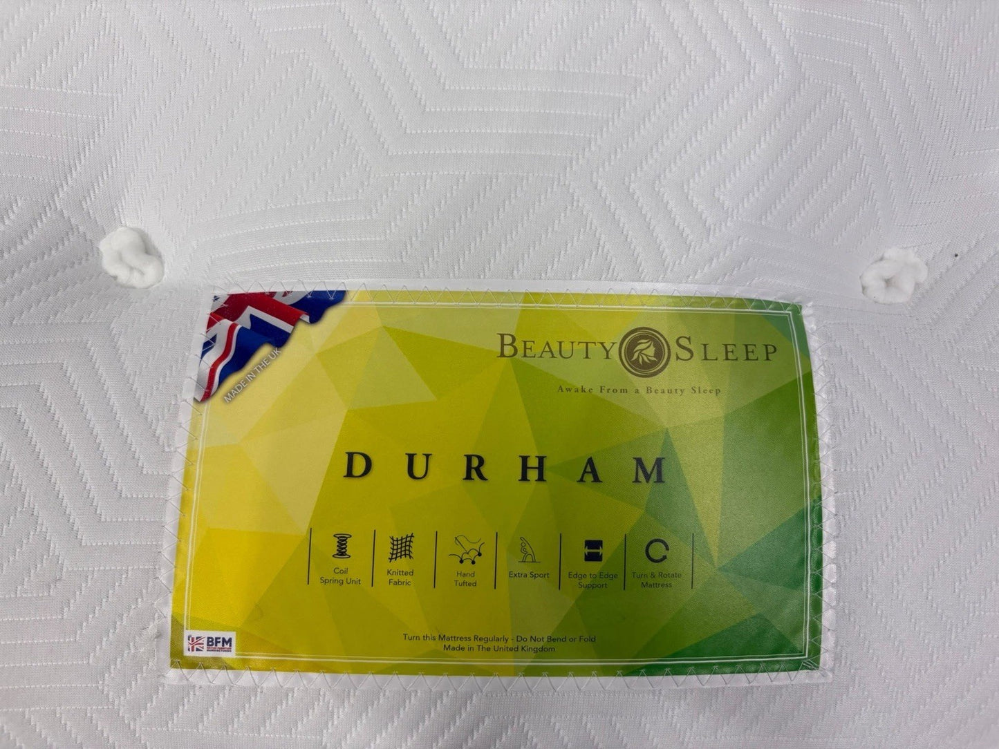 5ft Durham Bed Set, Inc Base + Headboard + Mattress (Storage Options Available)
