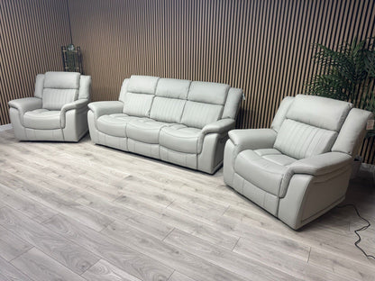DOMINO Leather 3 Seater Sofa + 2 x Armchairs Set, Power Recliners - RRP £3,495