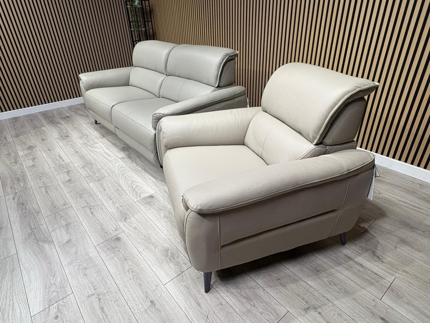 Furniture Village JUDE Style Leather 3 Seater Sofa + Armchair Set - RRP £4,490