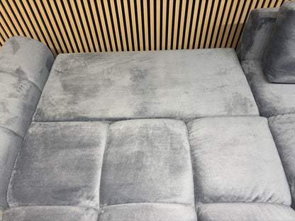 AZZURO Premium Fabric RHF Corner Chaise Sofa Bed with Storage, Grey - RRP £1,799