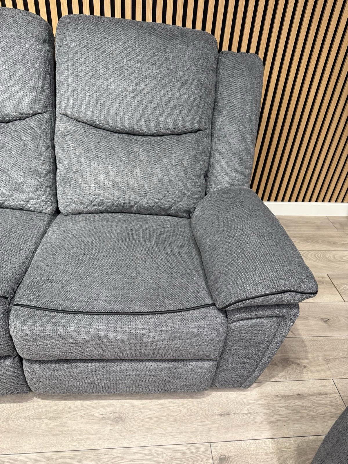 Very Myra 3 Seater Fabric Manual Recliner Sofa Grey
