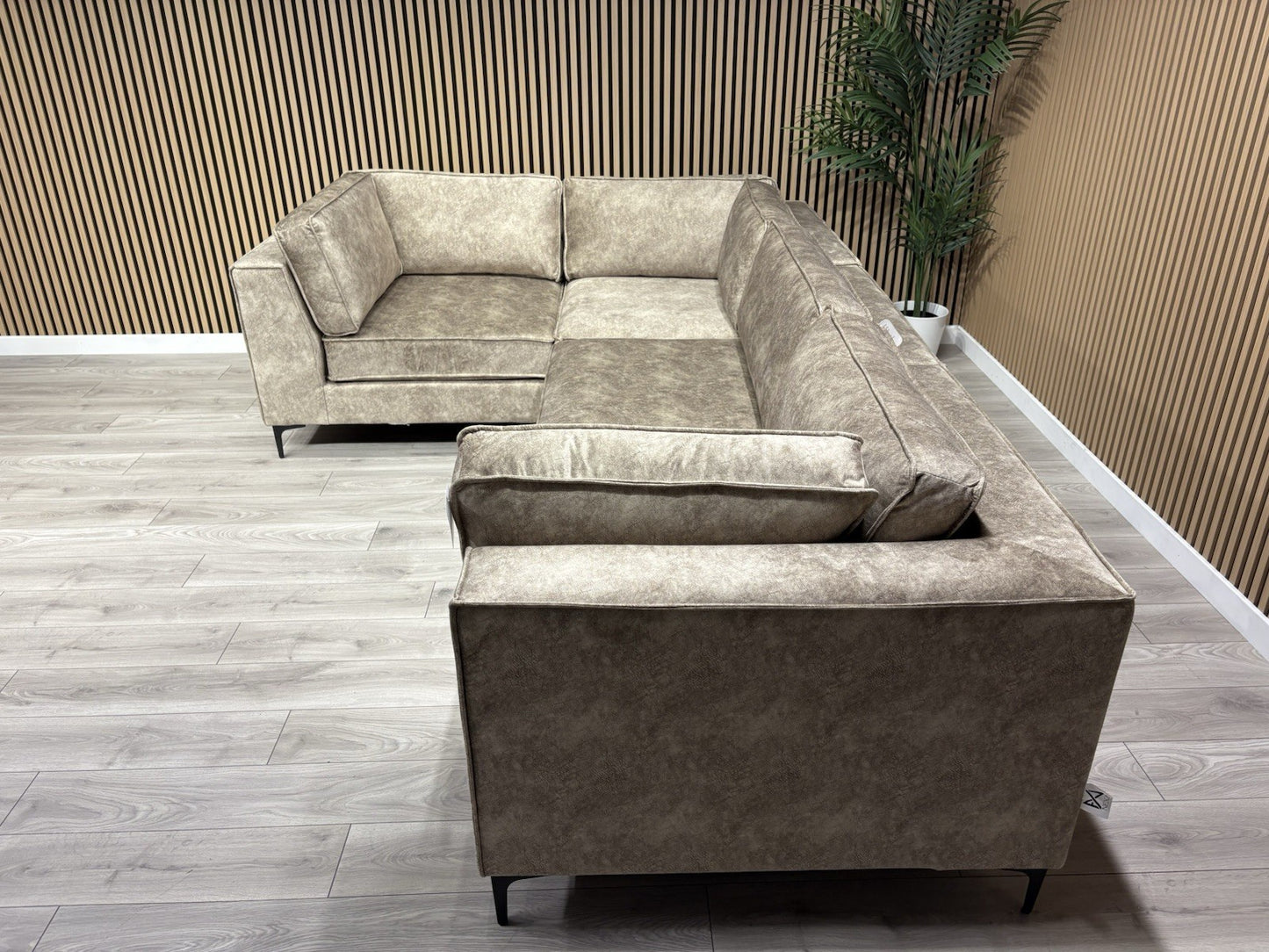 ELIJAH Modular Premium Fabric Corner Sofa, Mink - RRP £3,799