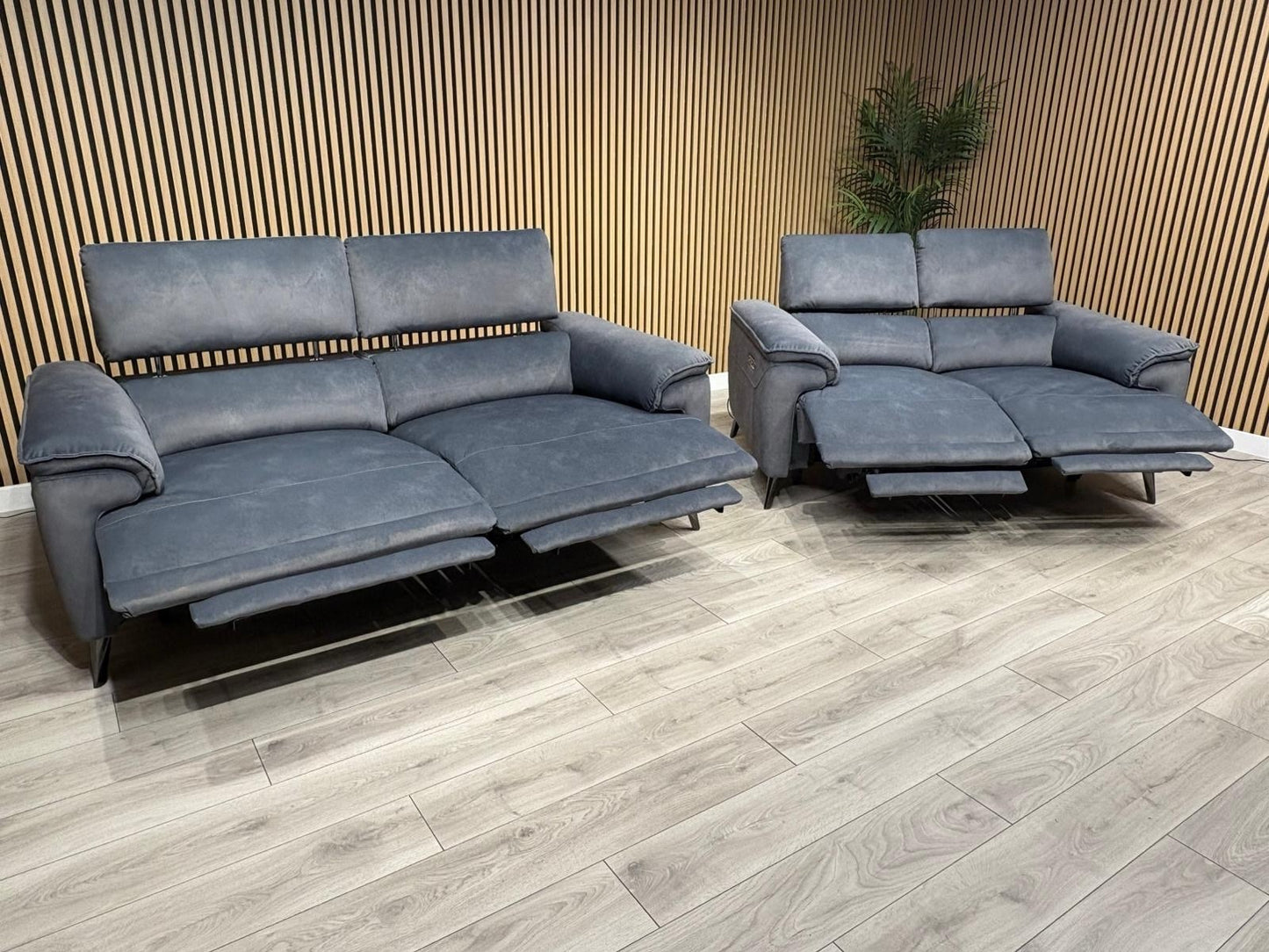 Furniture Village MOET Style Fabric 3 + 2 Seater Power Sofa Set - RRP £3,890