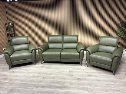 Furniture Village JUDE Style Leather 2 Seater Sofa + 2 x Armchairs - RRP £6,485