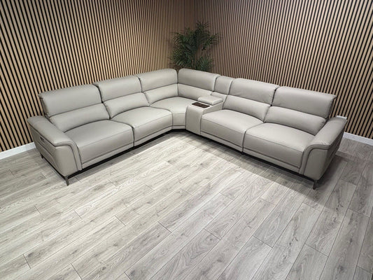 Sofology Sample San Antonio Leather Power Recliner Corner + Console - RRP £4695