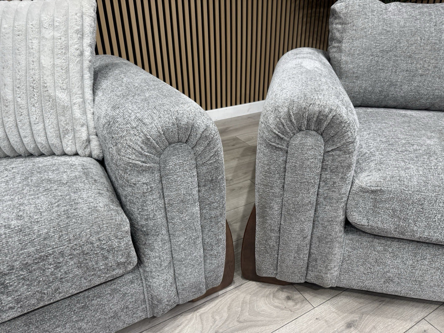 Charlie 4 Seater + Armchair Fabric Sofa Set, Grey - RRP £3098