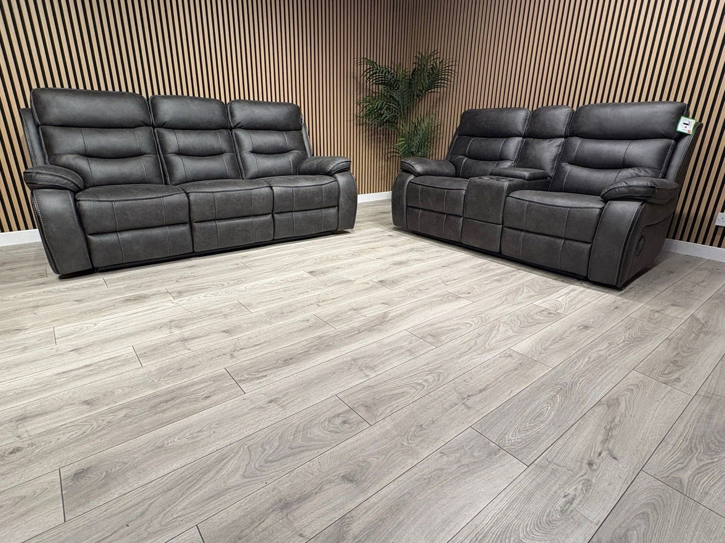 DFS Vinson Fabric 3+2 Seater Power Recliner Sofa Set + Console  - RRP £3899