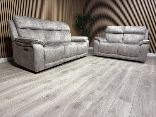 Furniture Village Fabric Power Recliner 3 Seater + 2 Seater Sofa Set - RRP £2590