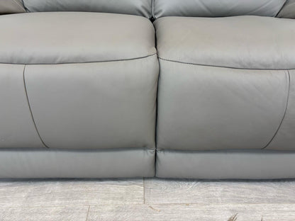 Oak Furniture Land Carter Grey Leather 2 Seater Sofa,  - RRP £1349