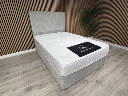 4ft6 Durham Bed Set, Inc Base + Headboard + Mattress (Storage Options Available)