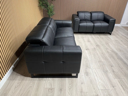 MARELLA 3 Seater + 2 Seater Power Recliner Leather Sofa Set RRP £4399
